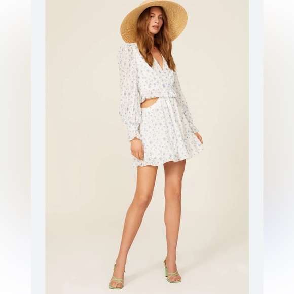 One33 Social Cut Out Floral Mini Dress 2 Cotton - Picture 1 of 7